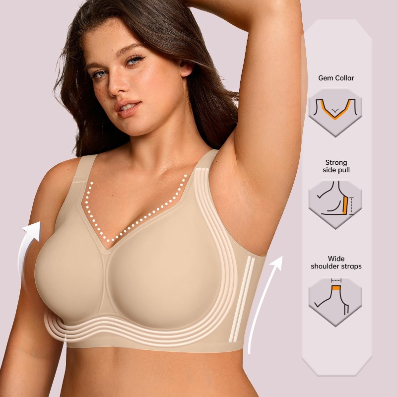 Sutiã Jelly Sem Fio Plus Size  - Minimizer Bra Women avaliação e preço